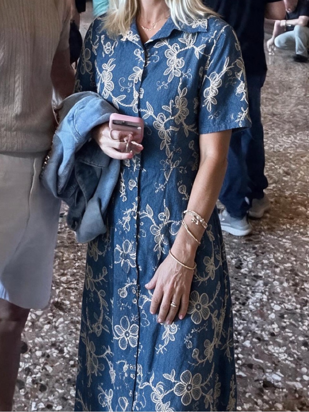 La Piccola Creativa Italian Embroidered Shirt Dress